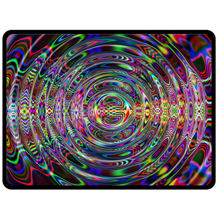 Wave Line Colorful Brush Particles Double Sided Fleece Blanket (Large) 