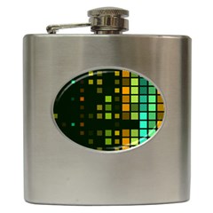 Abstract Plaid Hip Flask (6 Oz)