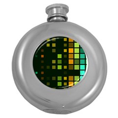 Abstract Plaid Round Hip Flask (5 Oz)