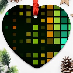 Abstract Plaid Heart Ornament (two Sides)