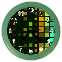 Abstract Plaid Color Wall Clock