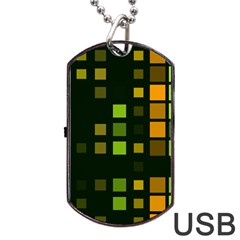 Abstract Plaid Dog Tag Usb Flash (one Side)