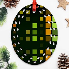 Abstract Plaid Oval Filigree Ornament (two Sides)