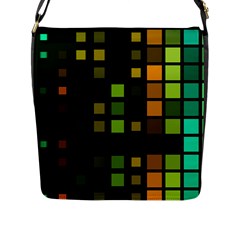 Abstract Plaid Flap Closure Messenger Bag (l)