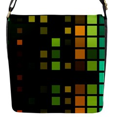 Abstract Plaid Flap Closure Messenger Bag (s)