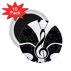 Butterfly Music Animal Audio Bass 2 25  Magnets (10 Pack)  by HermanTelo