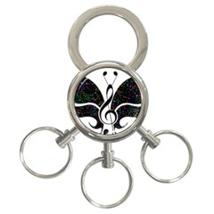 Butterfly Music Animal Audio Bass 3-ring Key Chains by HermanTelo