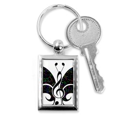 Butterfly Music Animal Audio Bass Key Chains (rectangle)  by HermanTelo