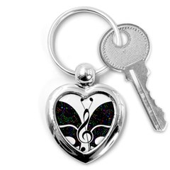 Butterfly Music Animal Audio Bass Key Chains (heart)  by HermanTelo