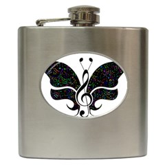 Butterfly Music Animal Audio Bass Hip Flask (6 Oz) by HermanTelo