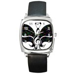 Butterfly Music Animal Audio Bass Square Metal Watch Front