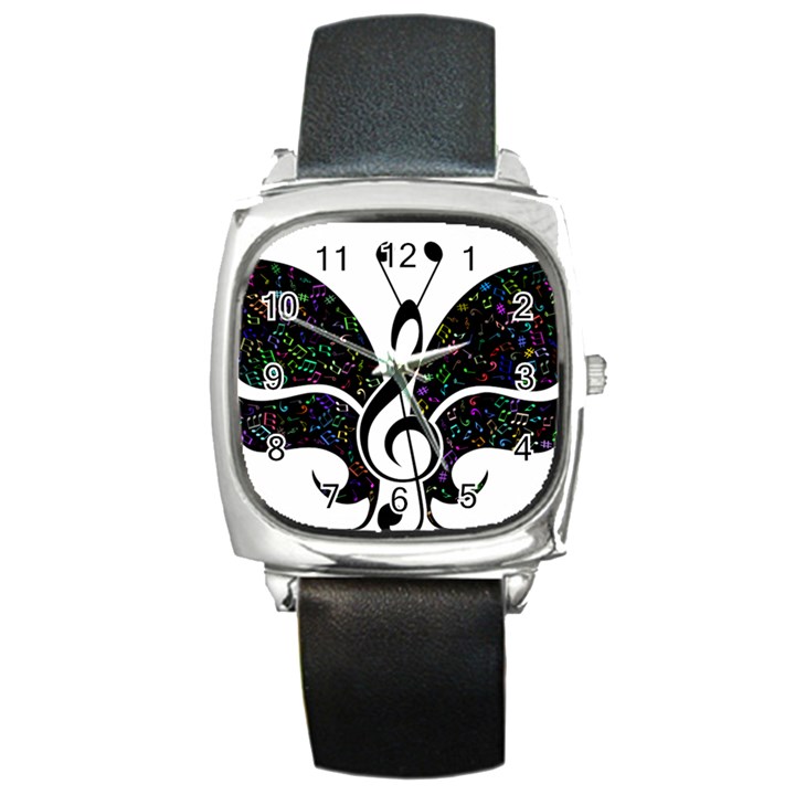 Butterfly Music Animal Audio Bass Square Metal Watch