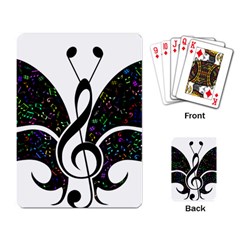 Butterfly Music Animal Audio Bass Playing Cards Single Design by HermanTelo