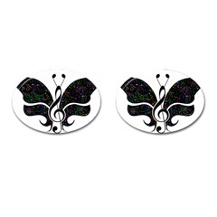 Butterfly Music Animal Audio Bass Cufflinks (oval)