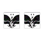 Butterfly Music Animal Audio Bass Cufflinks (Square) Front(Pair)