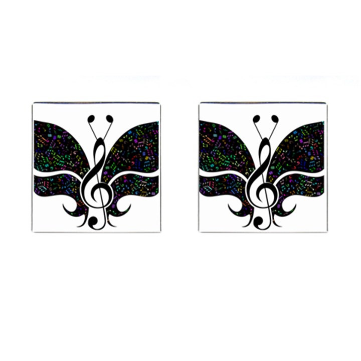 Butterfly Music Animal Audio Bass Cufflinks (Square)