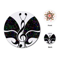 Butterfly Music Animal Audio Bass Playing Cards (round)