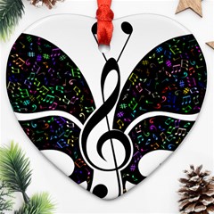 Butterfly Music Animal Audio Bass Heart Ornament (two Sides)