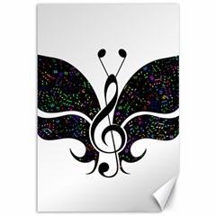 Butterfly Music Animal Audio Bass Canvas 12  X 18  by HermanTelo