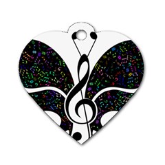 Butterfly Music Animal Audio Bass Dog Tag Heart (two Sides) by HermanTelo