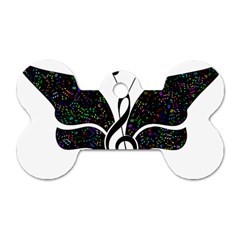 Butterfly Music Animal Audio Bass Dog Tag Bone (one Side)