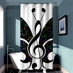 Butterfly Music Animal Audio Bass Shower Curtain 36  X 72  (stall) 