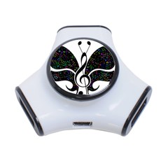 Butterfly Music Animal Audio Bass 3-port Usb Hub by HermanTelo