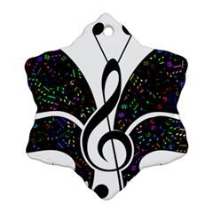 Butterfly Music Animal Audio Bass Ornament (snowflake) by HermanTelo