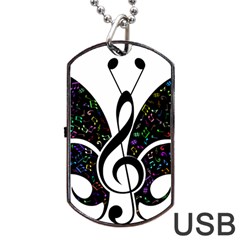 Butterfly Music Animal Audio Bass Dog Tag Usb Flash (one Side)