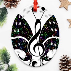 Butterfly Music Animal Audio Bass Ornament (oval Filigree)