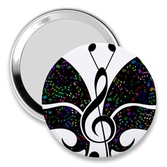 Butterfly Music Animal Audio Bass 3  Handbag Mirrors by HermanTelo