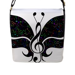 Butterfly Music Animal Audio Bass Flap Closure Messenger Bag (l) by HermanTelo