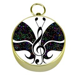 Butterfly Music Animal Audio Bass Gold Compasses by HermanTelo