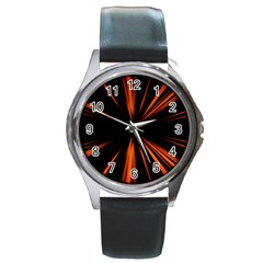 Abstract Light Round Metal Watch by HermanTelo