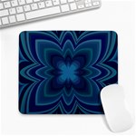 Blue Geometric Flower Dark Mirror Large Mousepads Front