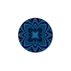 Blue Geometric Flower Dark Mirror Golf Ball Marker (4 Pack)