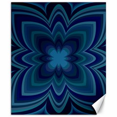 Blue Geometric Flower Dark Mirror Canvas 8  X 10 