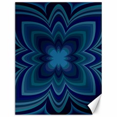 Blue Geometric Flower Dark Mirror Canvas 12  X 16  by HermanTelo