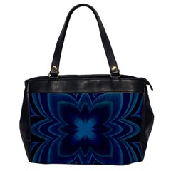 Blue Geometric Flower Dark Mirror Oversize Office Handbag