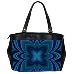 Blue Geometric Flower Dark Mirror Oversize Office Handbag (2 Sides) Back