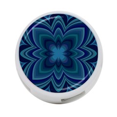 Blue Geometric Flower Dark Mirror 4-port Usb Hub (two Sides) by HermanTelo