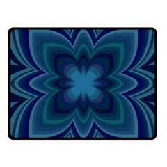 Blue Geometric Flower Dark Mirror Fleece Blanket (small)