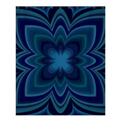 Blue Geometric Flower Dark Mirror Shower Curtain 60  X 72  (medium)  by HermanTelo