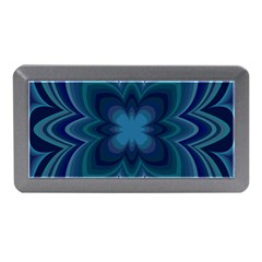 Blue Geometric Flower Dark Mirror Memory Card Reader (mini)