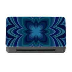 Blue Geometric Flower Dark Mirror Memory Card Reader With Cf