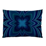 Blue Geometric Flower Dark Mirror Pillow Case (Two Sides) Front