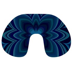 Blue Geometric Flower Dark Mirror Travel Neck Pillows