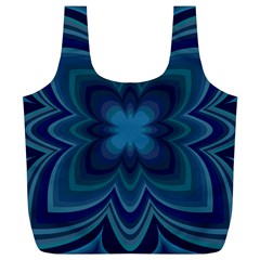 Blue Geometric Flower Dark Mirror Full Print Recycle Bag (xl)