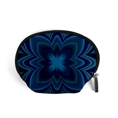 Blue Geometric Flower Dark Mirror Accessory Pouch (small)