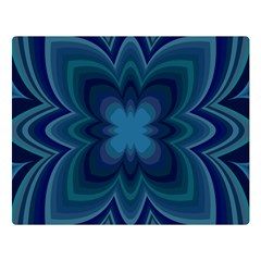 Blue Geometric Flower Dark Mirror Double Sided Flano Blanket (large)  by HermanTelo